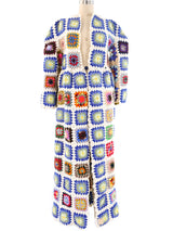 Granny Square Crochet Maxi Duster Jacket arcadeshops.com