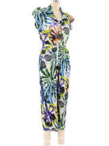 Issey Miyake Abstract Printed Plisse Jumpsuit Jumpsuit arcadeshops.com