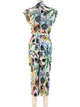 Issey Miyake Abstract Printed Plisse Jumpsuit Jumpsuit arcadeshops.com