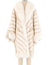 Fox Fur Trimmed Ivory Snakeskin Coat Outerwear arcadeshops.com