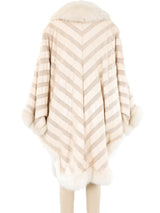 Fox Fur Trimmed Ivory Snakeskin Coat Outerwear arcadeshops.com