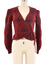 Krizia Metallic Knit Cropped Cardigan Top arcadeshops.com