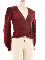 Krizia Metallic Knit Cropped Cardigan Top arcadeshops.com