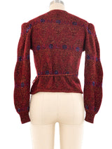 Krizia Metallic Knit Cropped Cardigan Top arcadeshops.com