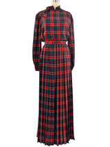 Adolfo Plaid Palazzo Ensemble Suit arcadeshops.com