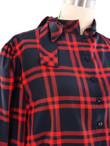 Adolfo Plaid Palazzo Ensemble Suit arcadeshops.com