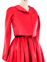 Halston Crimson Satin Gown Ensemble Dress arcadeshops.com