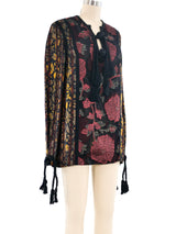 Lanvin Rope Accented Floral Blouse Top arcadeshops.com