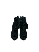 Alaia Ruffled Suede Platform Heels, 37 Accessory arcadeshops.com