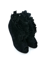 Alaia Ruffled Suede Platform Heels, 37 Accessory arcadeshops.com
