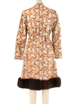 Victor Costa Fur Trimmed Brocade Dress Dress arcadeshops.com