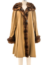 Reversible Sable Trimmed Silk Coat Outerwear arcadeshops.com