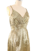 Estevez Metallic Gold Column Dress Dress arcadeshops.com