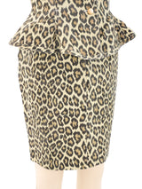 Jean Paul Gaultier Leopard Printed Denim Ensemble Suit arcadeshops.com