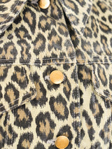 Jean Paul Gaultier Leopard Printed Denim Ensemble Suit arcadeshops.com