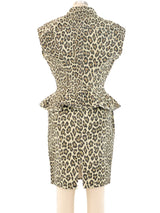 Jean Paul Gaultier Leopard Printed Denim Ensemble Suit arcadeshops.com