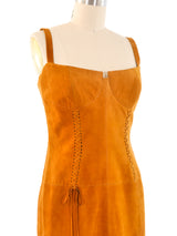 Escada Suede Bustier Dress Dress arcadeshops.com