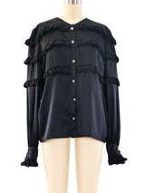 Valentino Silk Ruffle Blouse Top arcadeshops.com