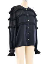 Valentino Silk Ruffle Blouse Top arcadeshops.com