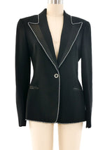 Claude Montana Black Rhinestone Trimmed Blazer Jacket arcadeshops.com