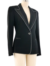 Claude Montana Black Rhinestone Trimmed Blazer Jacket arcadeshops.com