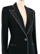 Claude Montana Black Rhinestone Trimmed Blazer Jacket arcadeshops.com