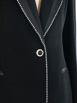 Claude Montana Black Rhinestone Trimmed Blazer Jacket arcadeshops.com