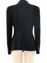 Claude Montana Black Rhinestone Trimmed Blazer Jacket arcadeshops.com