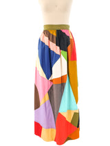 1970's Patchwork Satin Maxi Skirt Bottom arcadeshops.com
