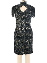 Open Back Beaded Cocktail Dress Dress arcadeshops.com