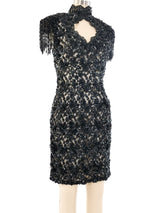 Open Back Beaded Cocktail Dress Dress arcadeshops.com