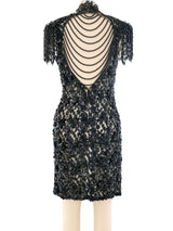 Open Back Beaded Cocktail Dress Dress arcadeshops.com