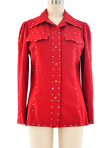 1970's Rhinestone Studded Shirt Top arcadeshops.com