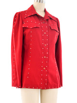 1970's Rhinestone Studded Shirt Top arcadeshops.com