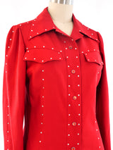 1970's Rhinestone Studded Shirt Top arcadeshops.com