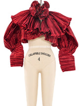 Metallic Cropped Ruffle Jacket Jacket arcadeshops.com
