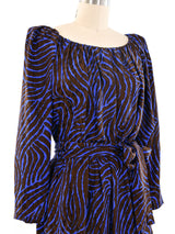 Yves Saint Laurent Zebra Printed Silk Ensemble Suit arcadeshops.com