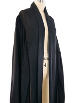Black Satin Fringed Cape Jacket arcadeshops.com