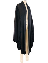 Black Satin Fringed Cape Jacket arcadeshops.com