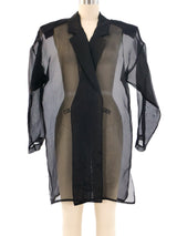 Black Silk Organza Blazer Jacket arcadeshops.com