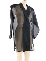 Black Silk Organza Blazer Jacket arcadeshops.com