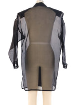 Black Silk Organza Blazer Jacket arcadeshops.com