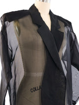 Black Silk Organza Blazer Jacket arcadeshops.com