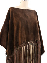 Fringed Suede Poncho Top arcadeshops.com