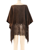 Fringed Suede Poncho Top arcadeshops.com