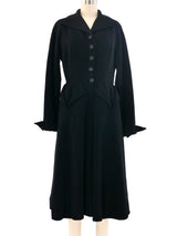 1950's Black Wool Button Front Coat Outerwear arcadeshops.com