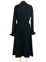 1950's Black Wool Button Front Coat Outerwear arcadeshops.com