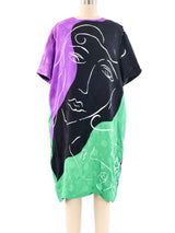 Face Printed Silk Dress Dress arcadeshops.com