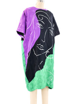 Face Printed Silk Dress Dress arcadeshops.com