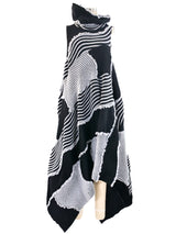 Issey Miyake Asymmetrical Pleated Knit Dress Dress arcadeshops.com